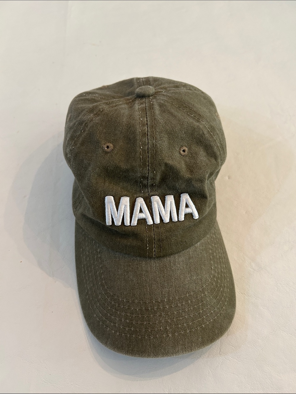 MAMA Embroidered Olive Hat